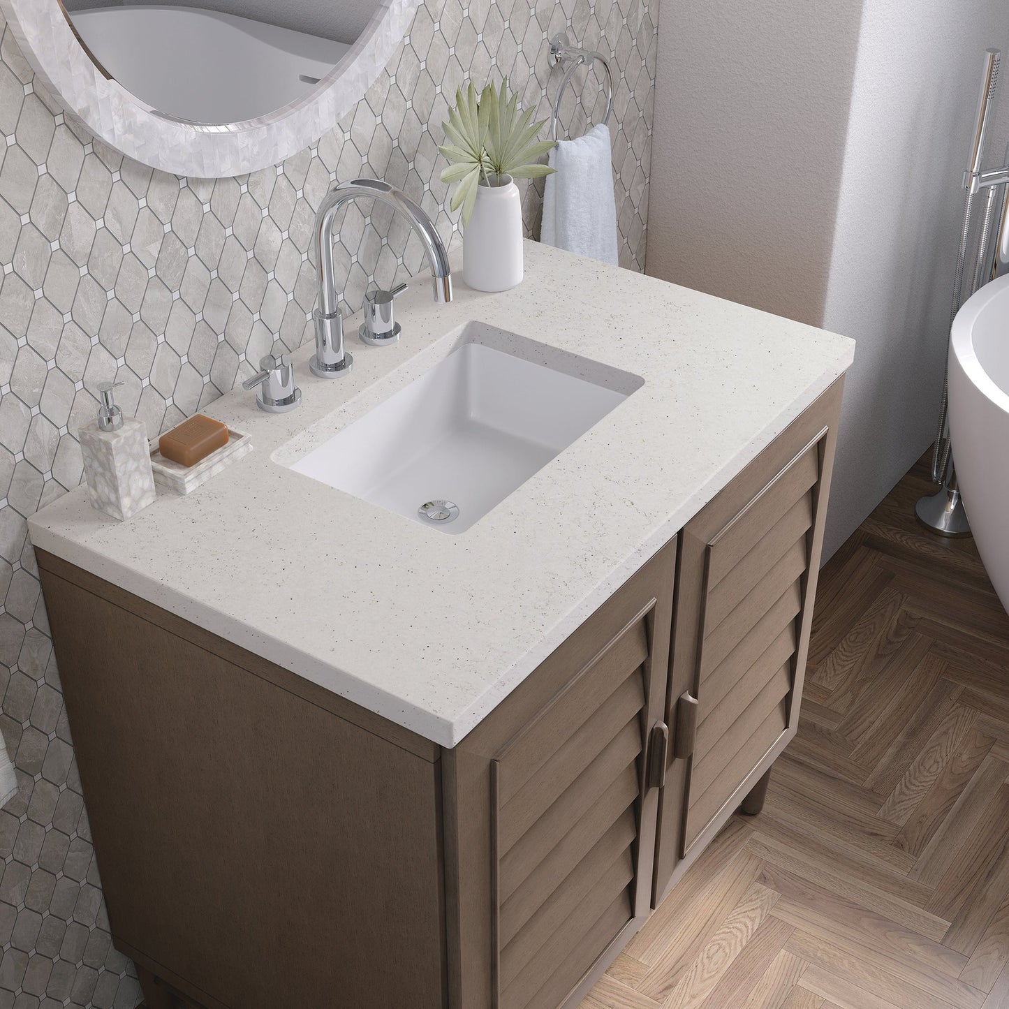 
                  
                    Portland 36" Single Bathroom Vanity Single Bathroom Vanity James Martin Vanities Lime Delight Quartz 
                  
                