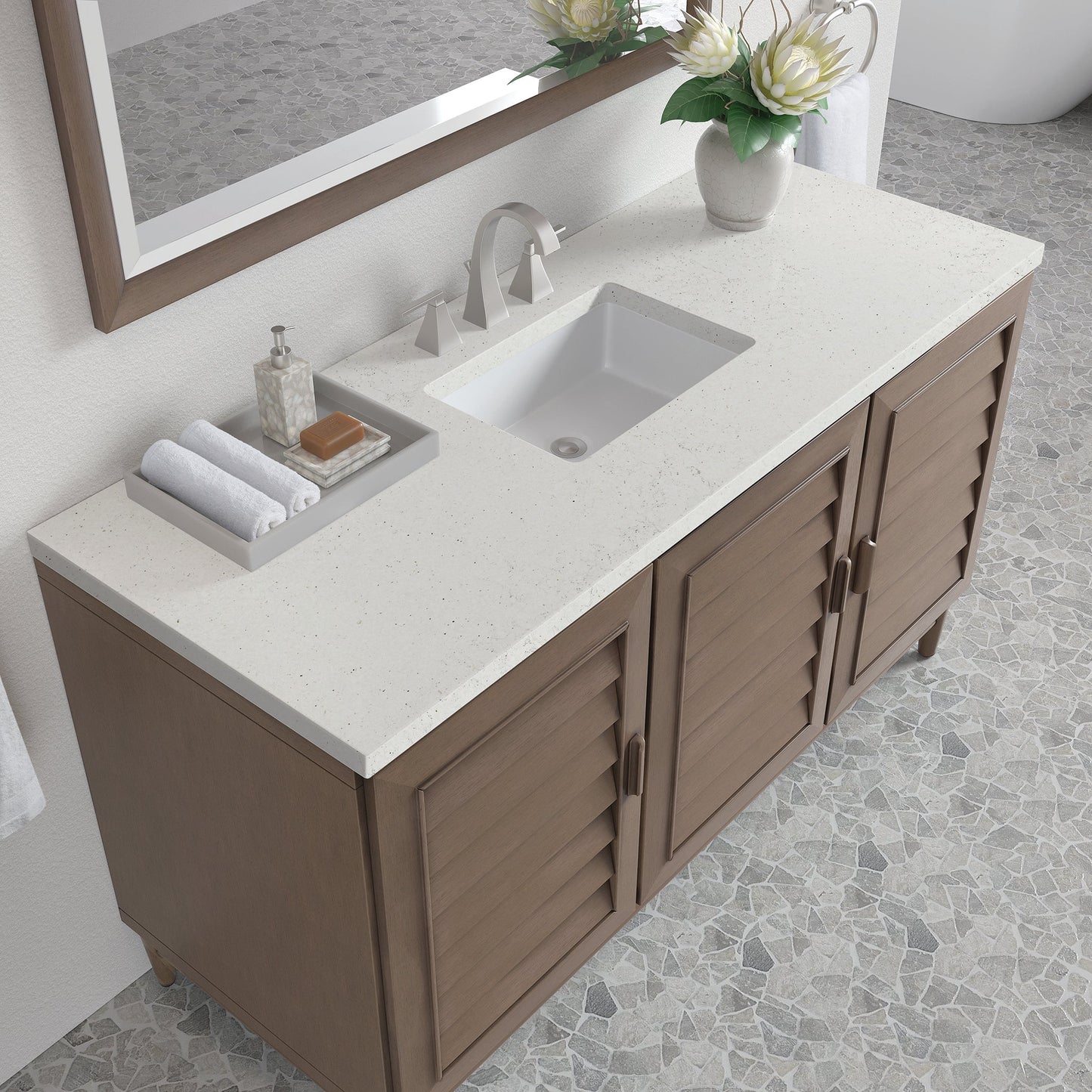 
                  
                    Portland 60" Single Bathroom Vanity in Whitewashed Walnut Single Bathroom Vanity James Martin Vanities Lime Delight Silestone 
                  
                