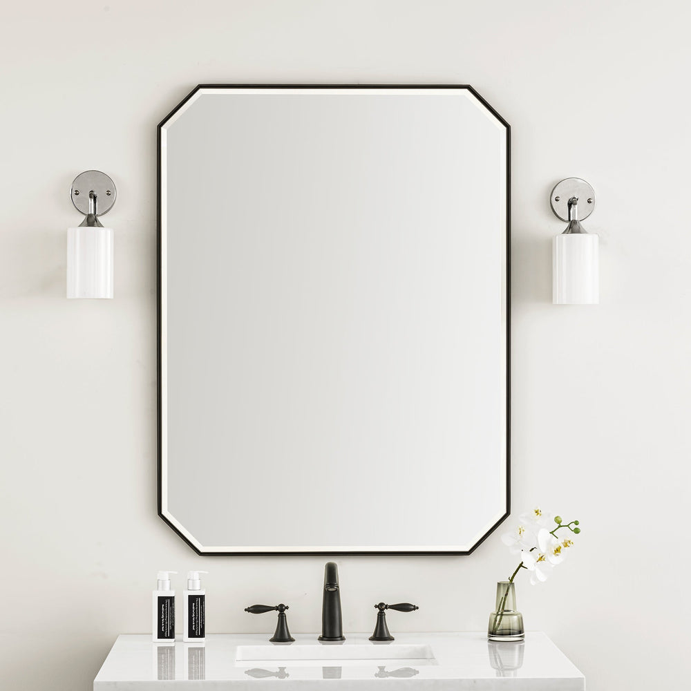 Rohe 24" Octagonal Mirror in Matte Black James Martin Vanities 