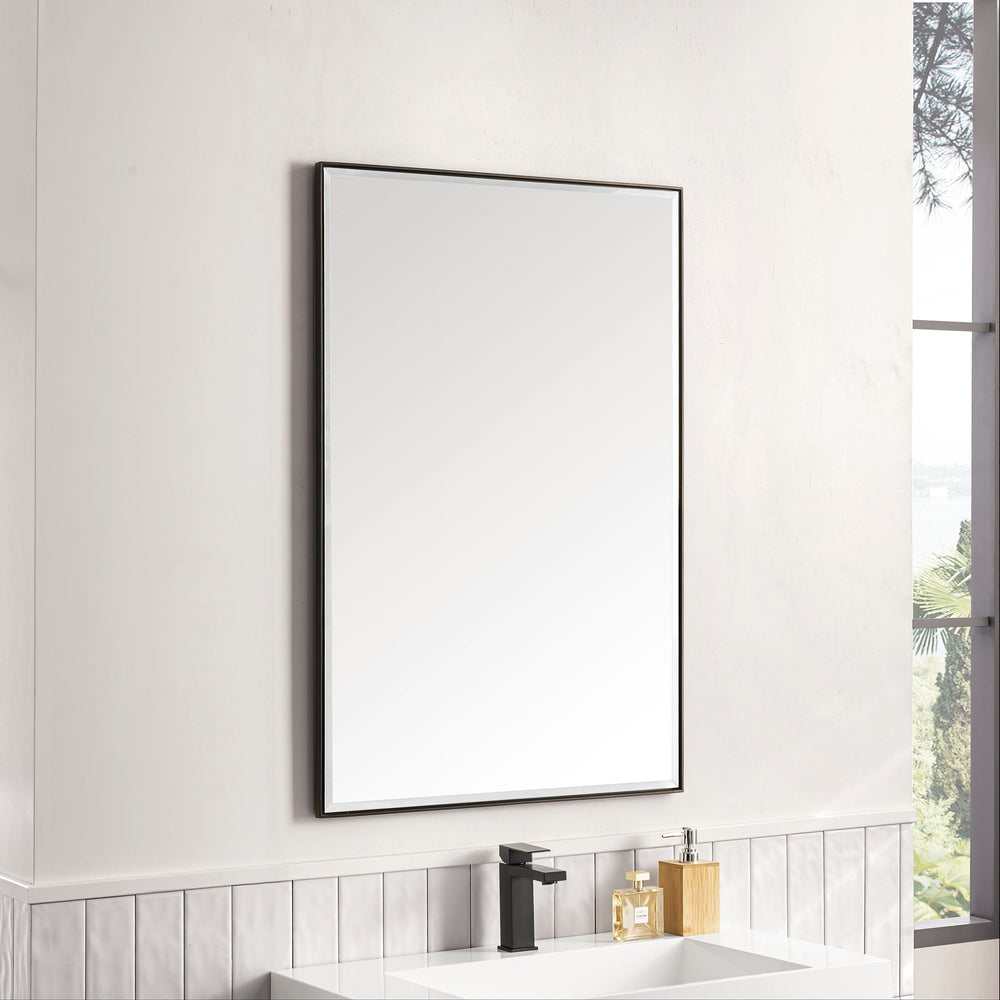 
                  
                    Rohe 26" Rectangular Mirror in Matte Black Mirror James Martin Vanities 
                  
                