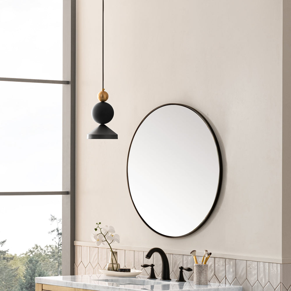 
                  
                    Rohe 30" Round Mirror in Matte Black Mirror James Martin Vanities 
                  
                