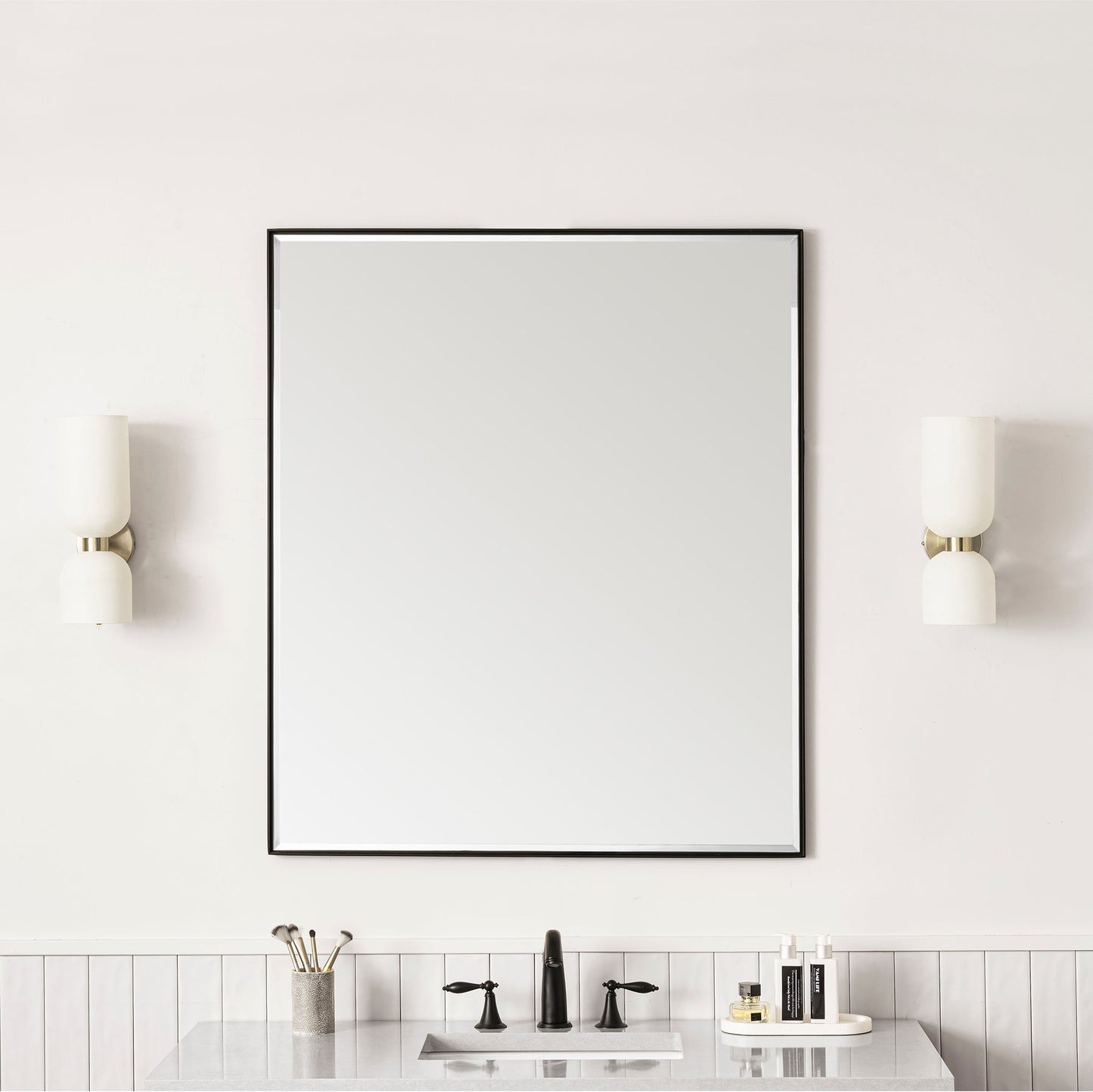 
                  
                    Rohe 36" Rectangular Mirror in Matte Black Mirror James Martin Vanities 
                  
                