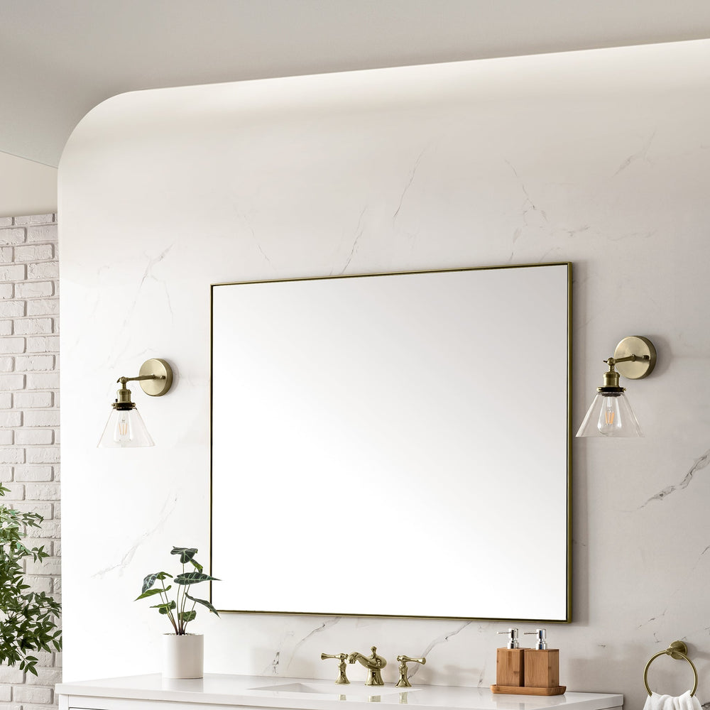 
                  
                    Rohe 48" Rectangular Mirror in Champagne Brass Mirror James Martin Vanities 
                  
                