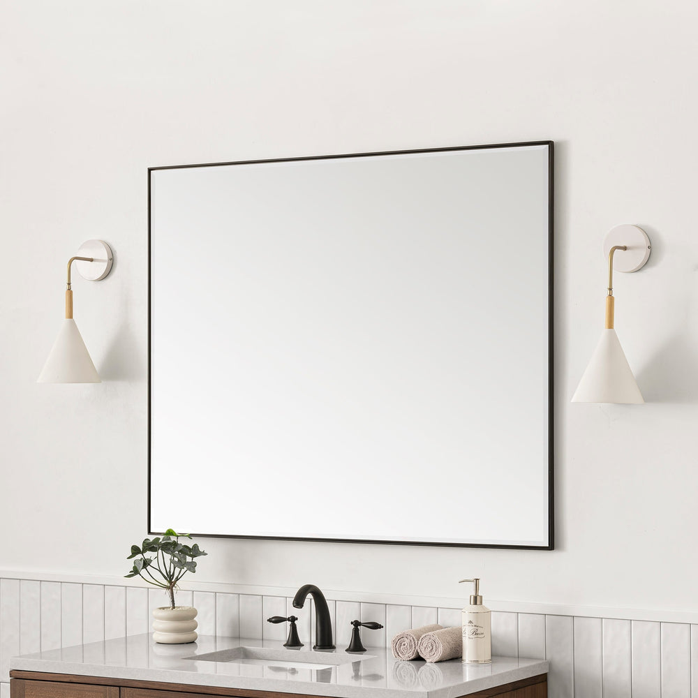 
                  
                    Rohe 48" Rectangular Mirror in Matte Black Mirror James Martin Vanities 
                  
                