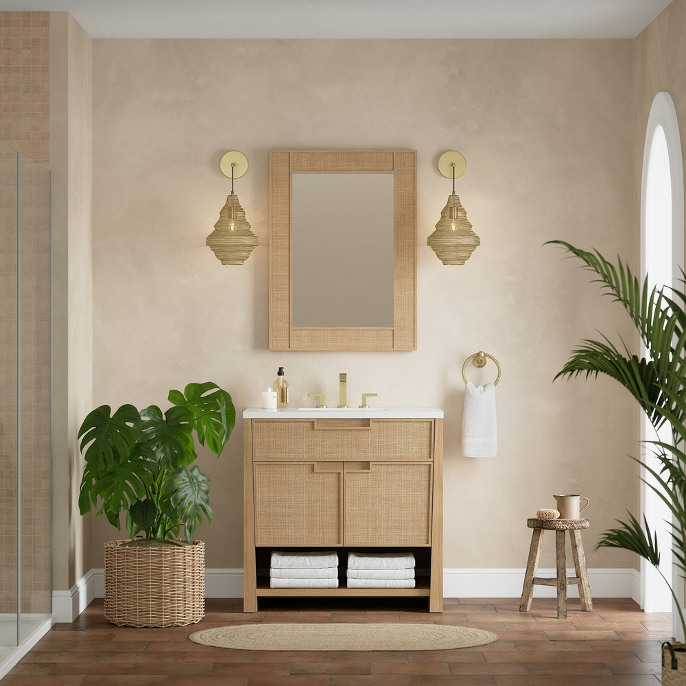 Solene 36" Single Vanity in Seaside Oak Single Bathroom Vanity James Martin Vanities 