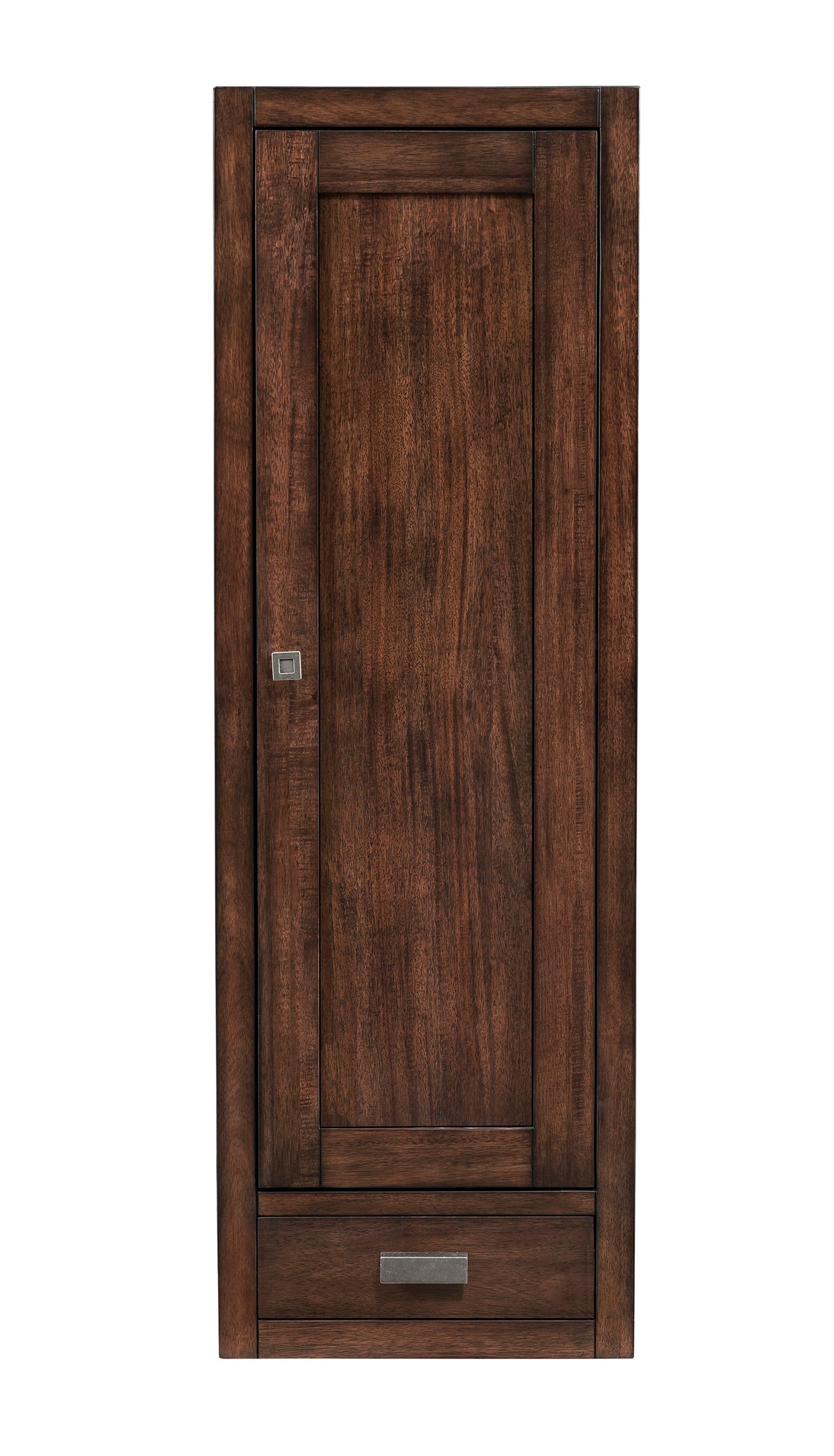 Addison 12" Petite Tower Hutch - Right Storage James Martin Vanities Mid-Century Acacia with Herringbone Cork Panel 