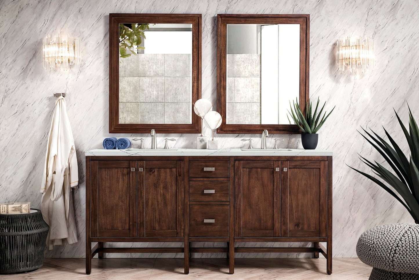 
                  
                    Addison 72" Double Vanity Cabinet Single Bathroom Vanity James Martin Vanities Mid-Century Acacia Ethereal Noctis Quartz 
                  
                