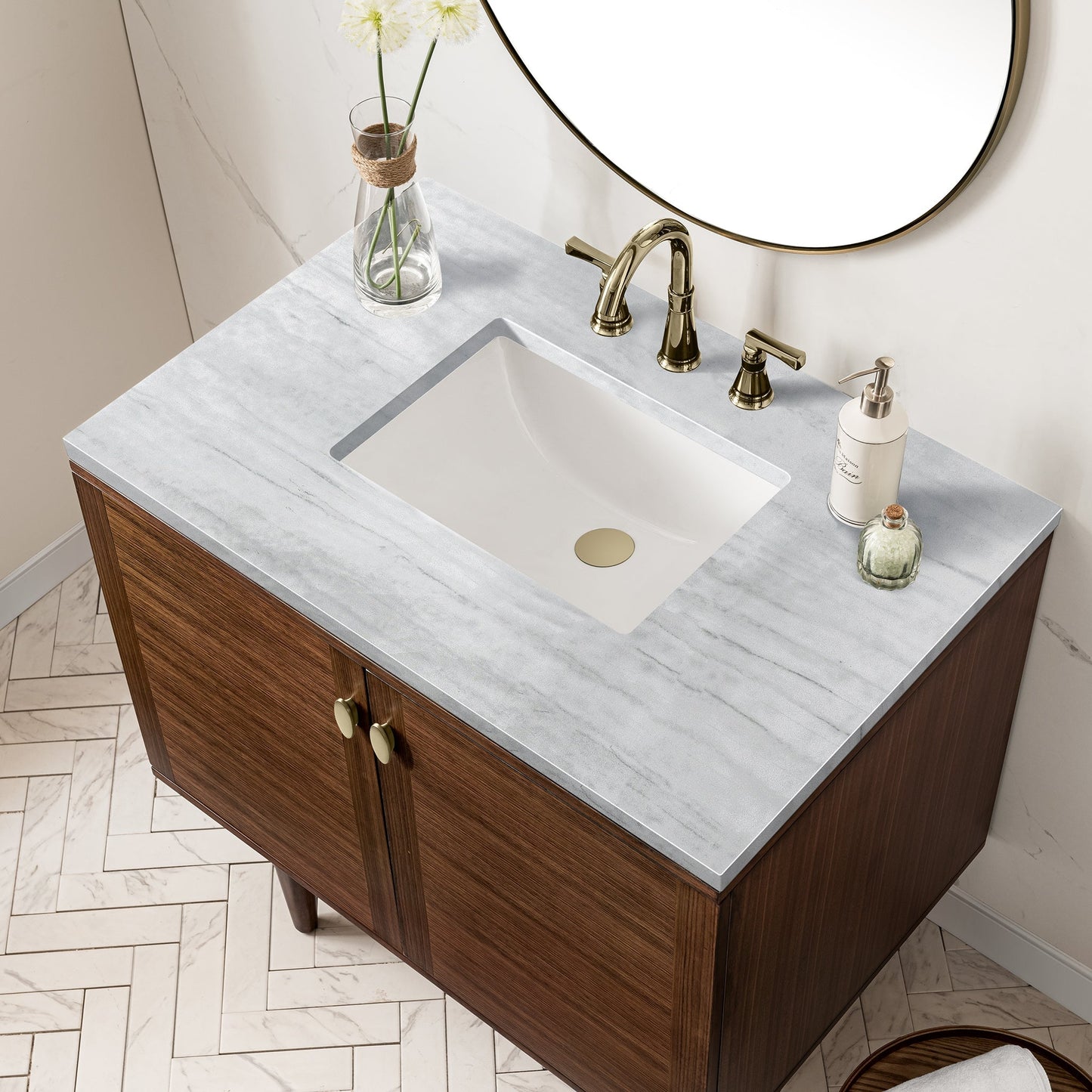 
                  
                    Amberly 36" Single Vanity Single Bathroom Vanity James Martin Vanities Arctic Fall solid surface 
                  
                