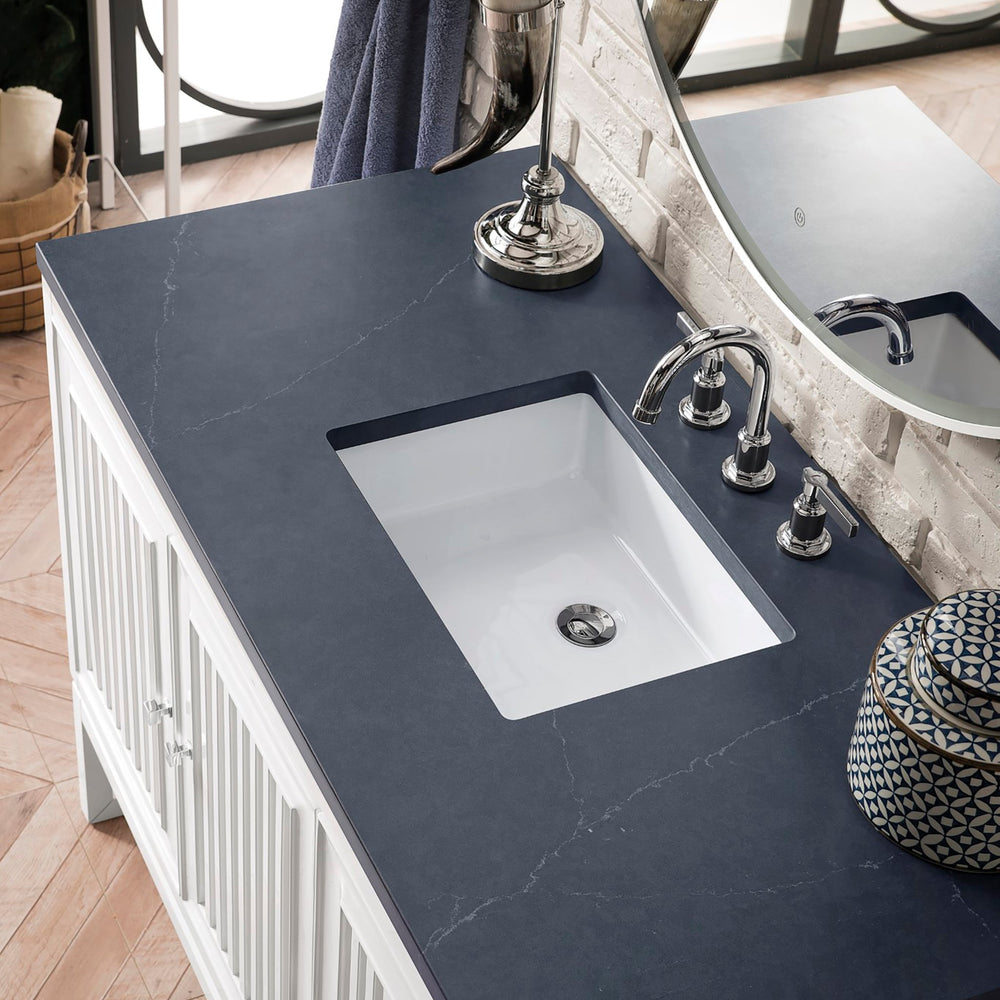 
                  
                    Athens 48" Single Vanity Cabinet, Glossy White Single Bathroom Vanity James Martin Vanities Charcoal Soapstone Quartz 
                  
                