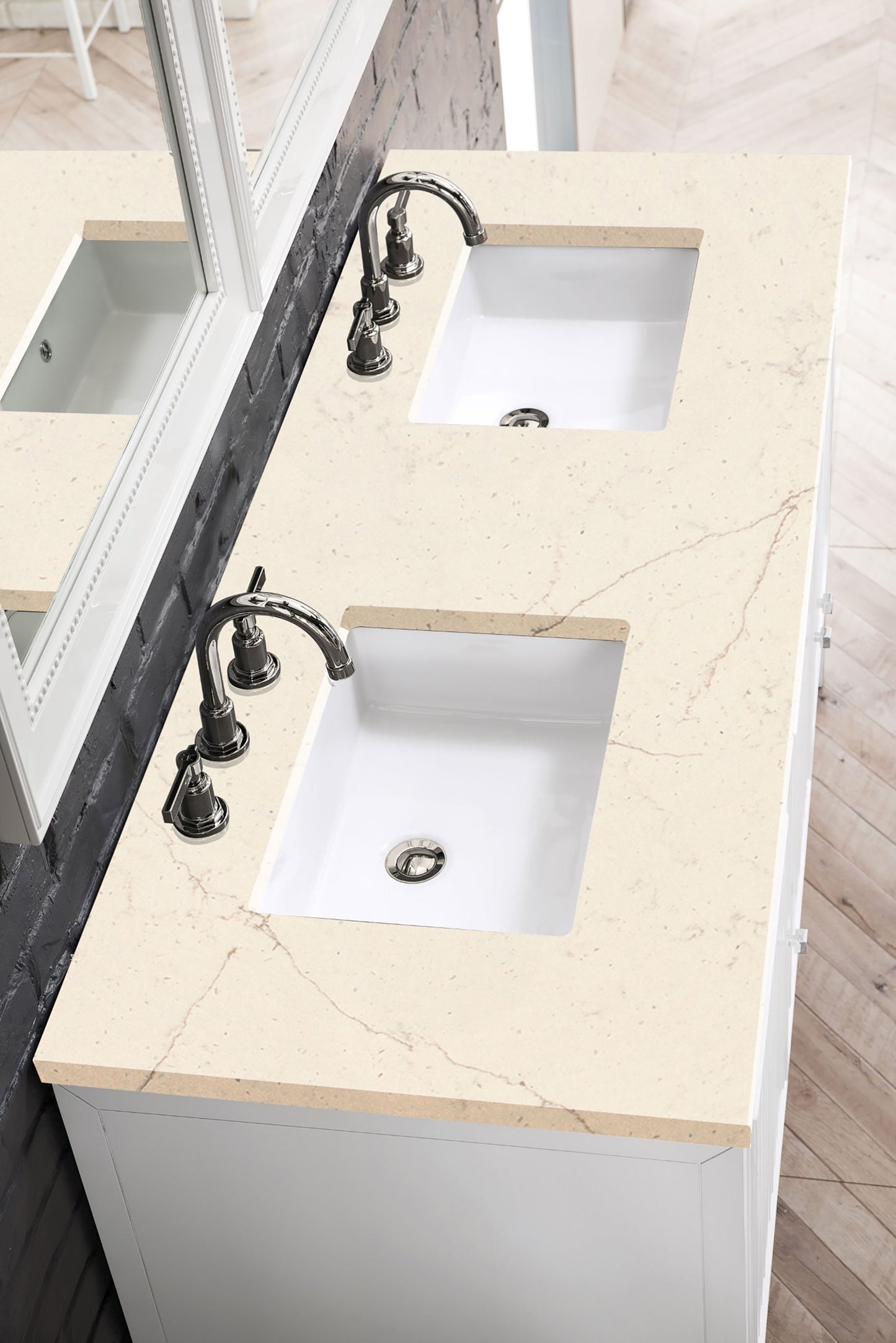 
                  
                    Athens 60" Double Vanity Cabinet, Glossy White Double Bathroom Vanity James Martin Vanities Eternal Marfil Quartz 
                  
                