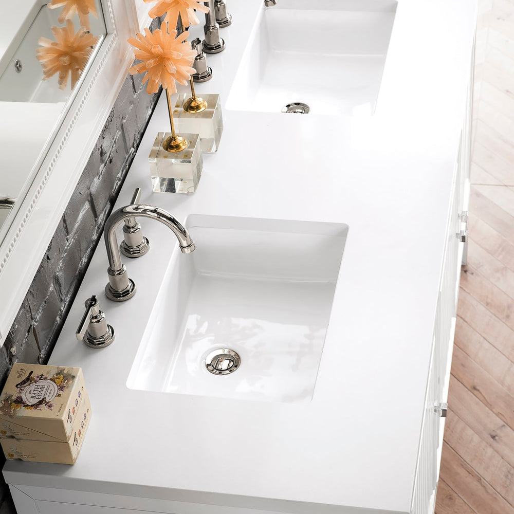 
                  
                    Athens 60" Double Vanity Cabinet, Glossy White Double Bathroom Vanity James Martin Vanities White Zeus Quartz 
                  
                