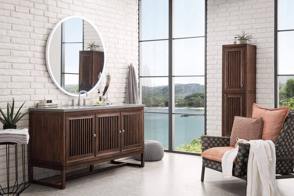
                  
                    Athens 60" Single Vanity Cabinet , Mid Century Acacia Single Bathroom Vanity James Martin Vanities 
                  
                
