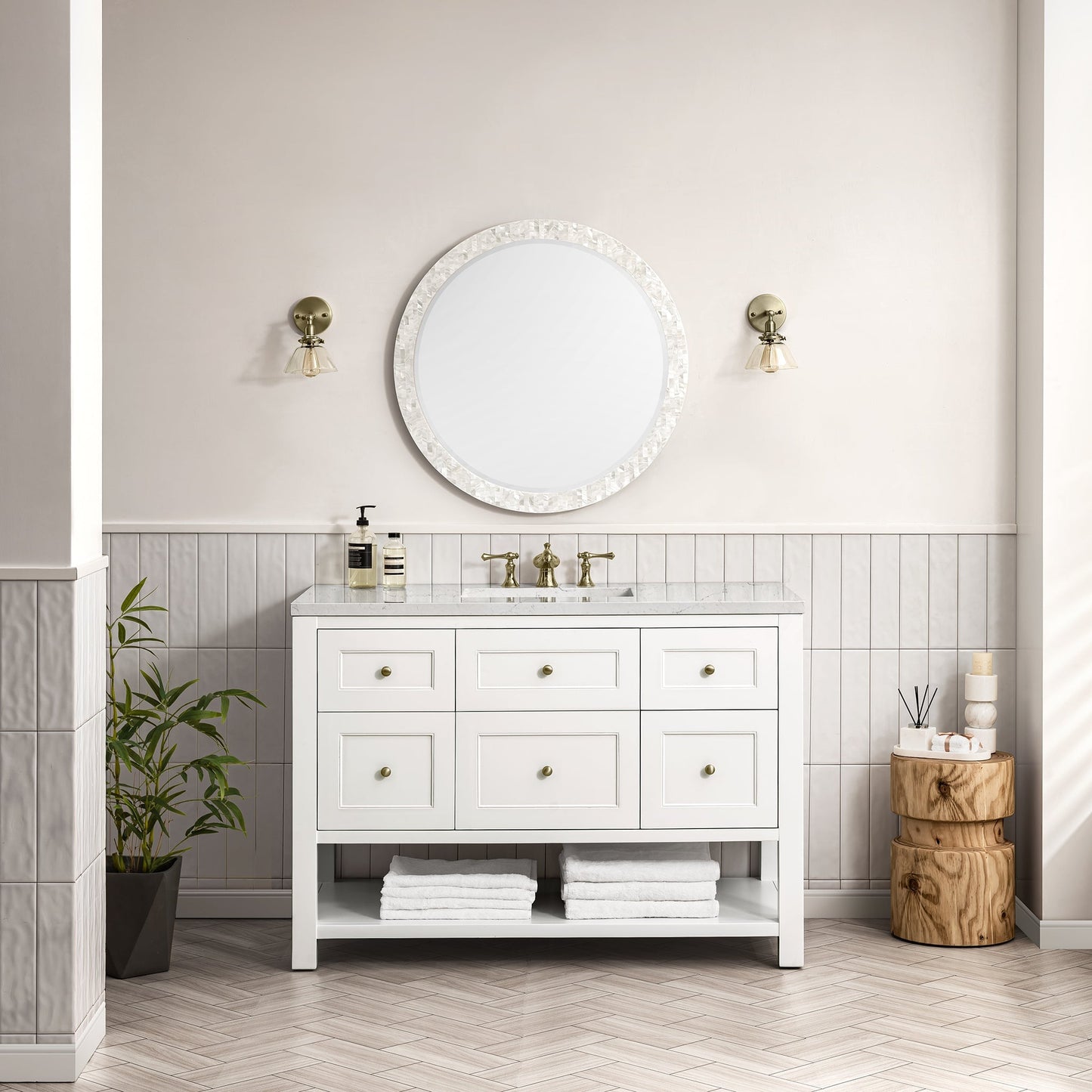 Breckenridge 48" Single Vanity in Bright White Single Bathroom Vanity James Martin Vanities 