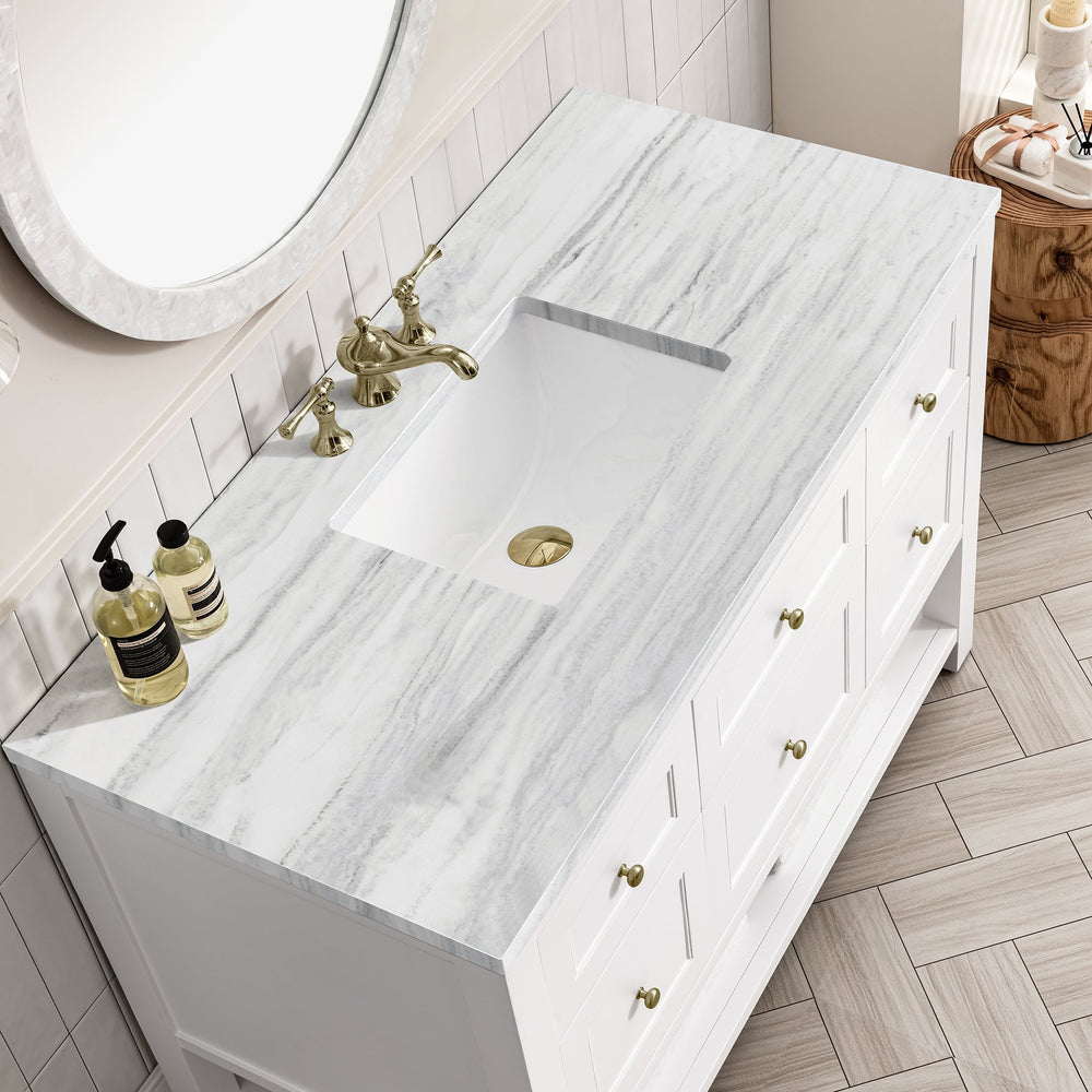 
                  
                    Breckenridge 48" Single Vanity in Bright White Single Bathroom Vanity James Martin Vanities Arctic Fall Solid Surface 
                  
                