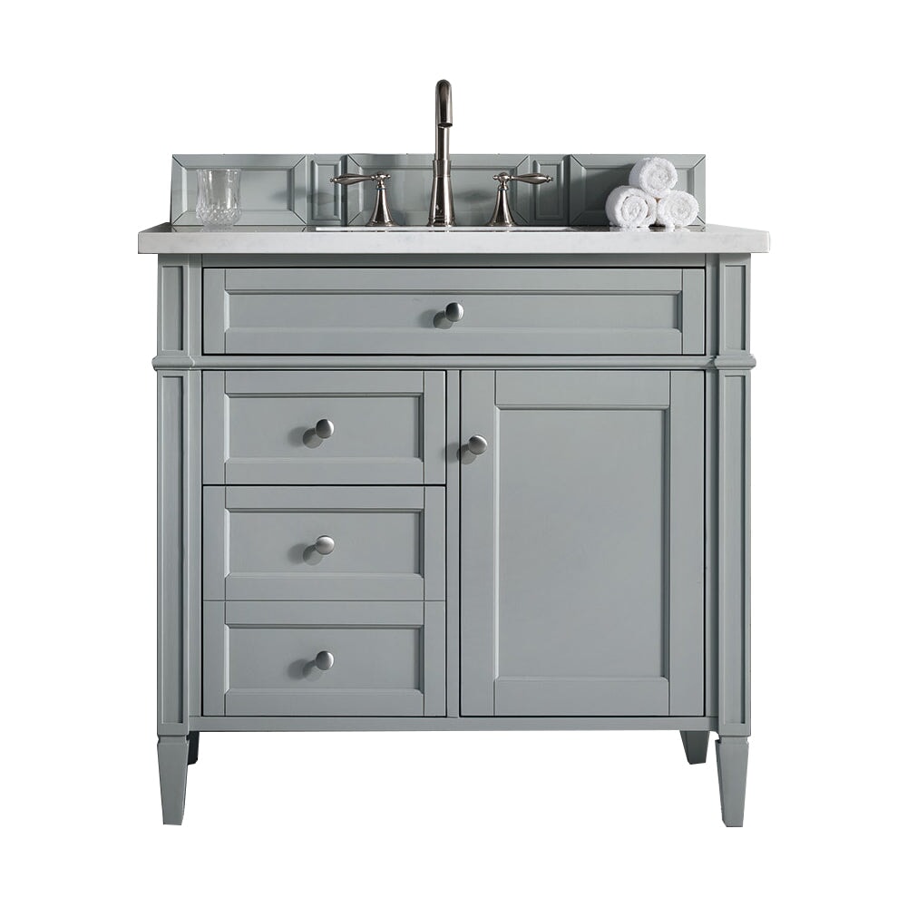 
                  
                    Brittany 36" Single Bathroom Vanity in Urban Gray Single Bathroom Vanity James Martin Vanities Arctic Fall Solid Surface 
                  
                