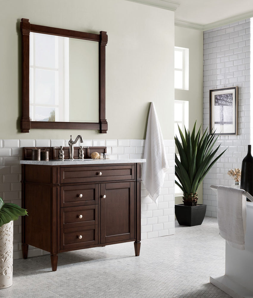 Brittany 36” Single Vanity-Burnished Mahogany – James Martin Vanities