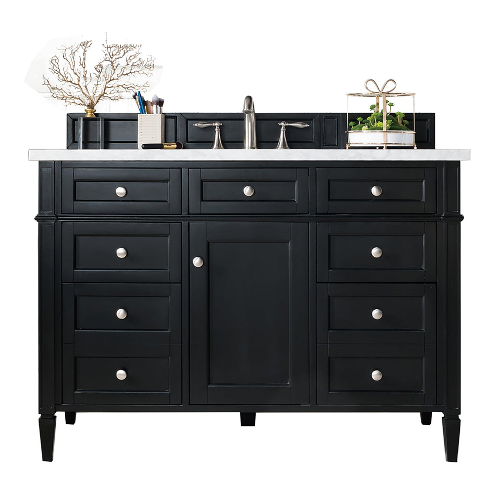 
                  
                    Brittany 48" Single Bathroom Vanity in Black Onyx Single Bathroom Vanity James Martin Vanities Arctic Fall Solid Surface 
                  
                