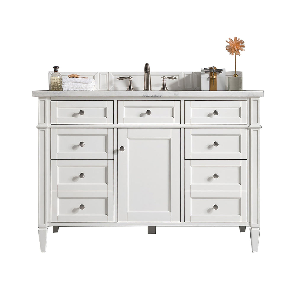 
                  
                    Brittany 48" Single Bathroom Vanity in Bright White Single Bathroom Vanity James Martin Vanities Arctic Fall Solid Surface 
                  
                