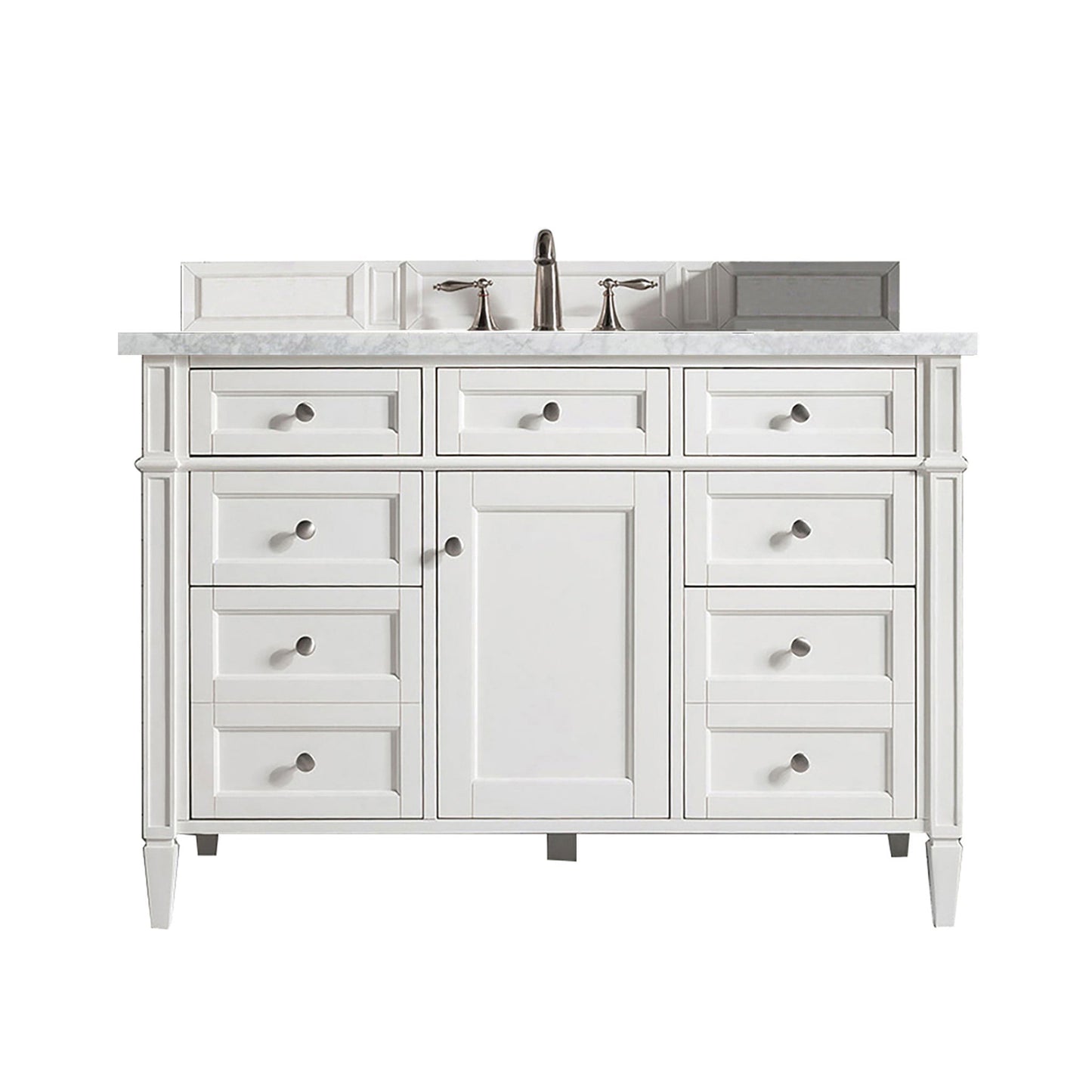 
                  
                    Brittany 48" Single Bathroom Vanity in Bright White Single Bathroom Vanity James Martin Vanities Carrara White Marble 
                  
                