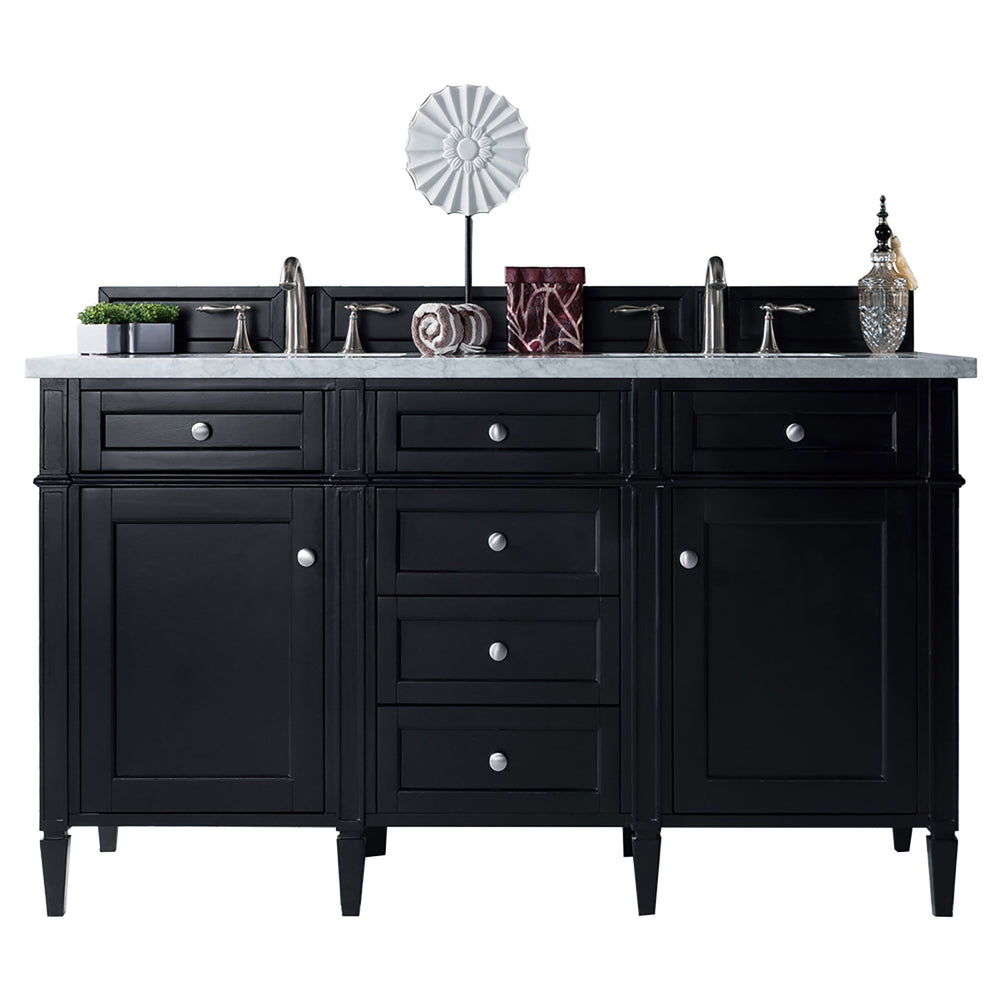 
                  
                    Brittany 60" Double Bathroom Vanity in Black Onyx Double bathroom Vanity James Martin Vanities Arctic Fall Solid Surface 
                  
                