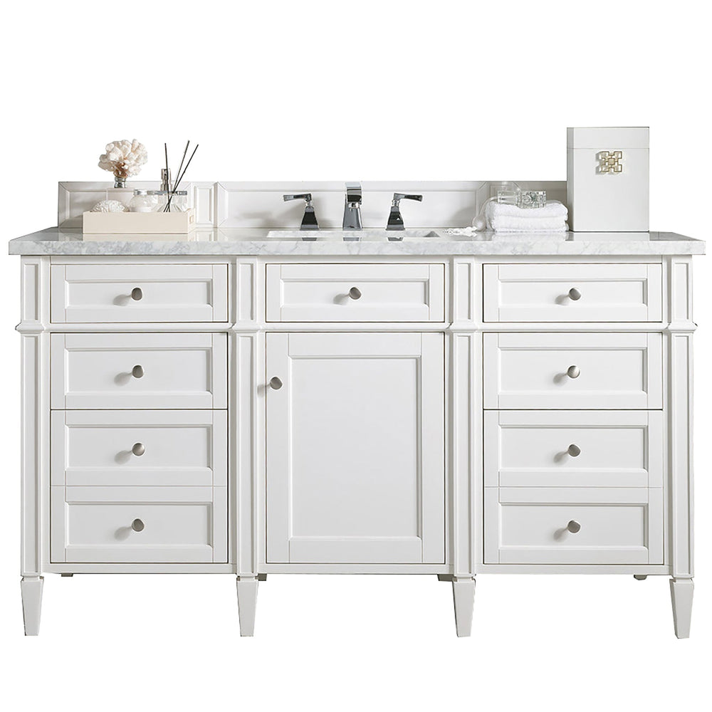 
                  
                    Brittany 60" Single Bathroom Vanity in Bright White Single Bathroom Vanity James Martin Vanities Arctic Fall Solid Surface 
                  
                