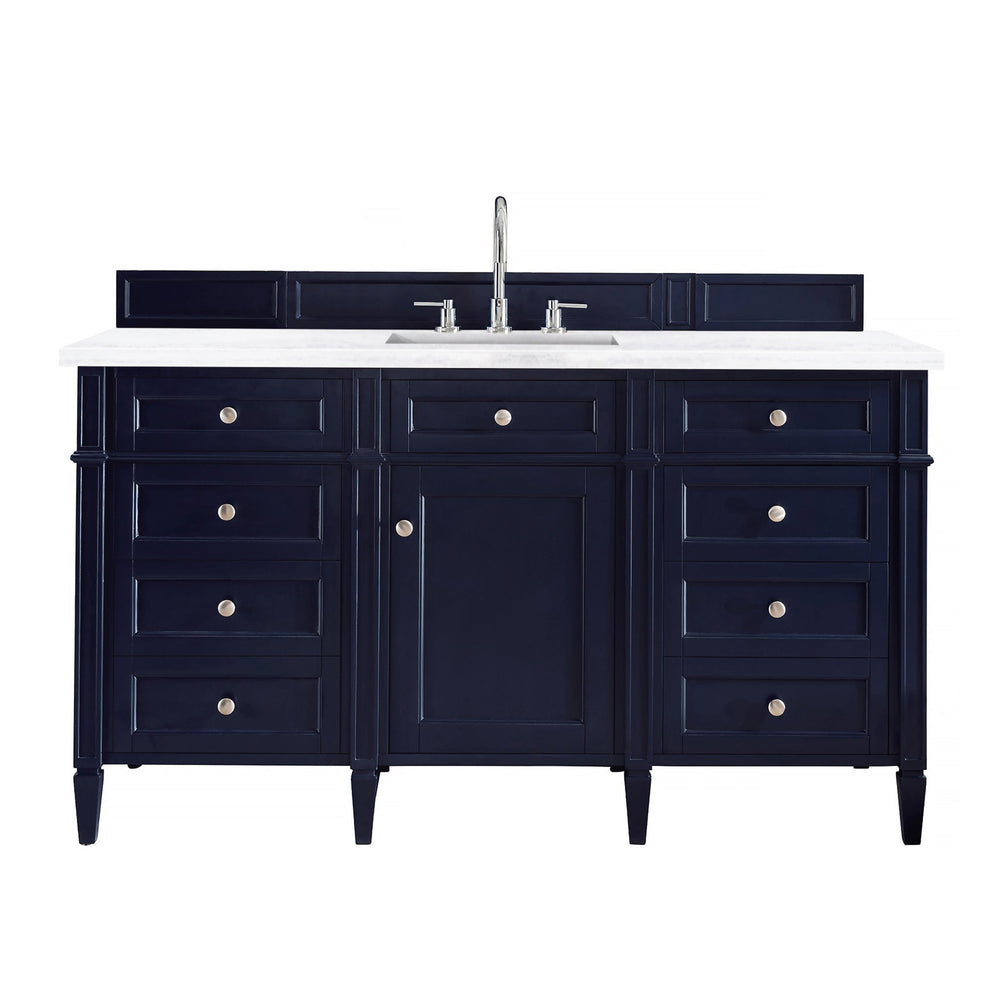 
                  
                    Brittany 60" Single Bathroom Vanity in Victory Blue Single Bathroom Vanity James Martin Vanities Arctic Fall Solid Surface 
                  
                