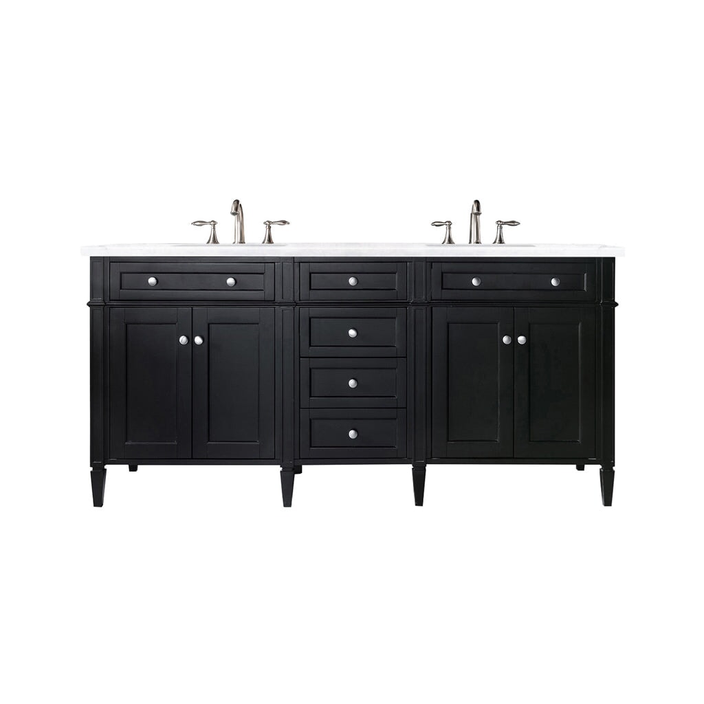 
                  
                    Brittany 72" Double Bathroom Vanity in Black Onyx Double bathroom Vanity James Martin Vanities Arctic Fall Solid Surface 
                  
                