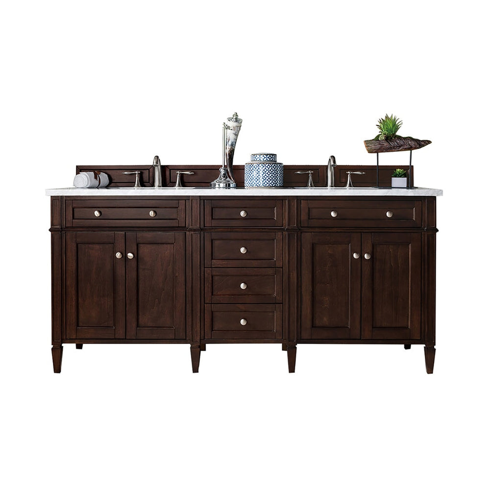 
                  
                    Brittany 72" Double Bathroom Vanity in Burnished Mahogany Double bathroom Vanity James Martin Vanities Arctic Fall Solid Surface 
                  
                