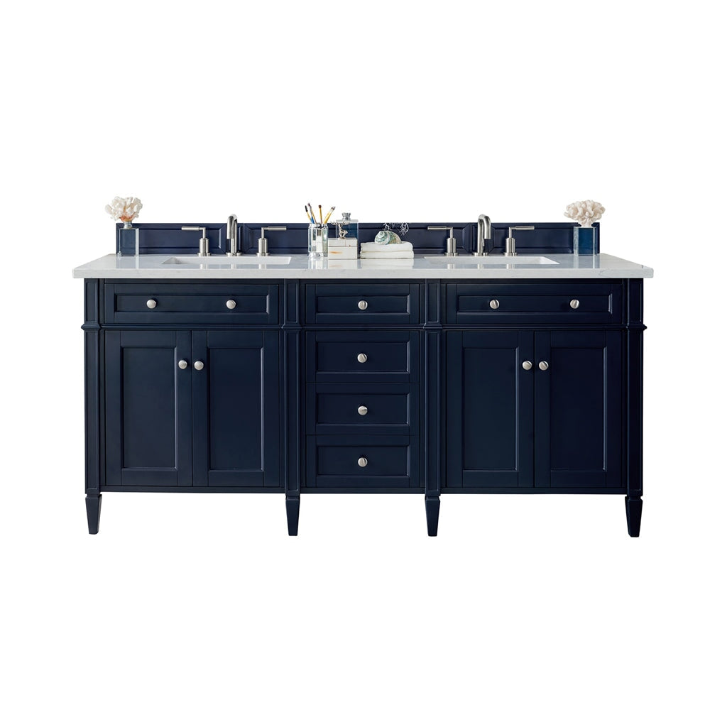 
                  
                    Brittany 72" Double Bathroom Vanity in Victory Blue Double bathroom Vanity James Martin Vanities Arctic Fall Solid Surface 
                  
                