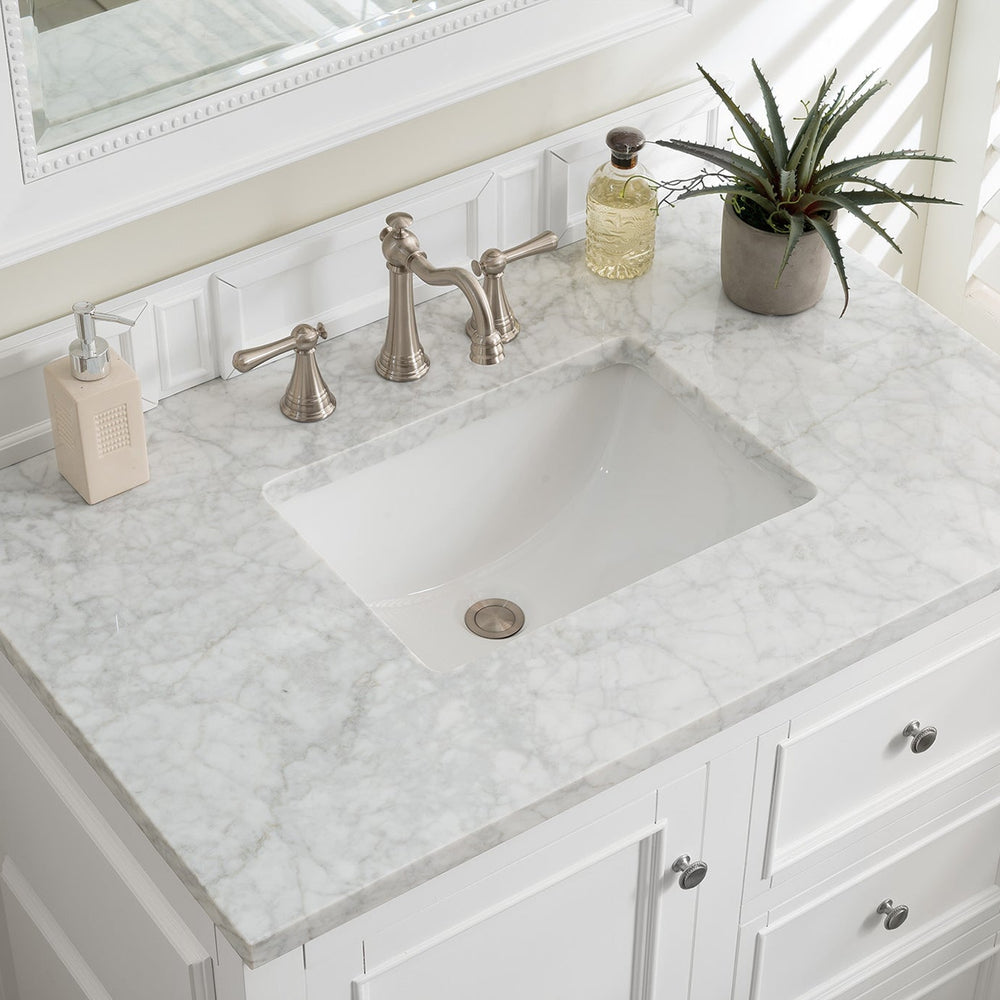 
                  
                    De Soto 36" Single Bathroom Vanity Single Bathroom Vanity James Martin Vanities Carrara White Marble 
                  
                