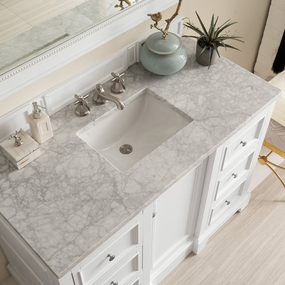 
                  
                    De Soto 48" Single Bathroom Vanity Single Bathroom Vanity James Martin Vanities Carrara White Marble 
                  
                