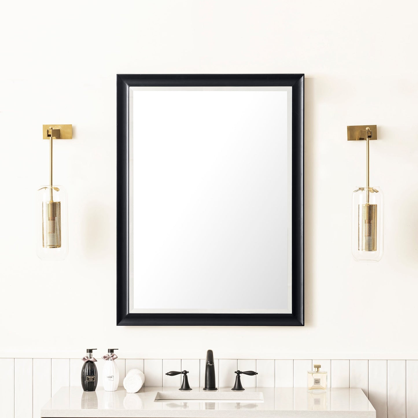 Glenbrooke 30" Mirror Mirror James Martin Vanities Black Onyx 