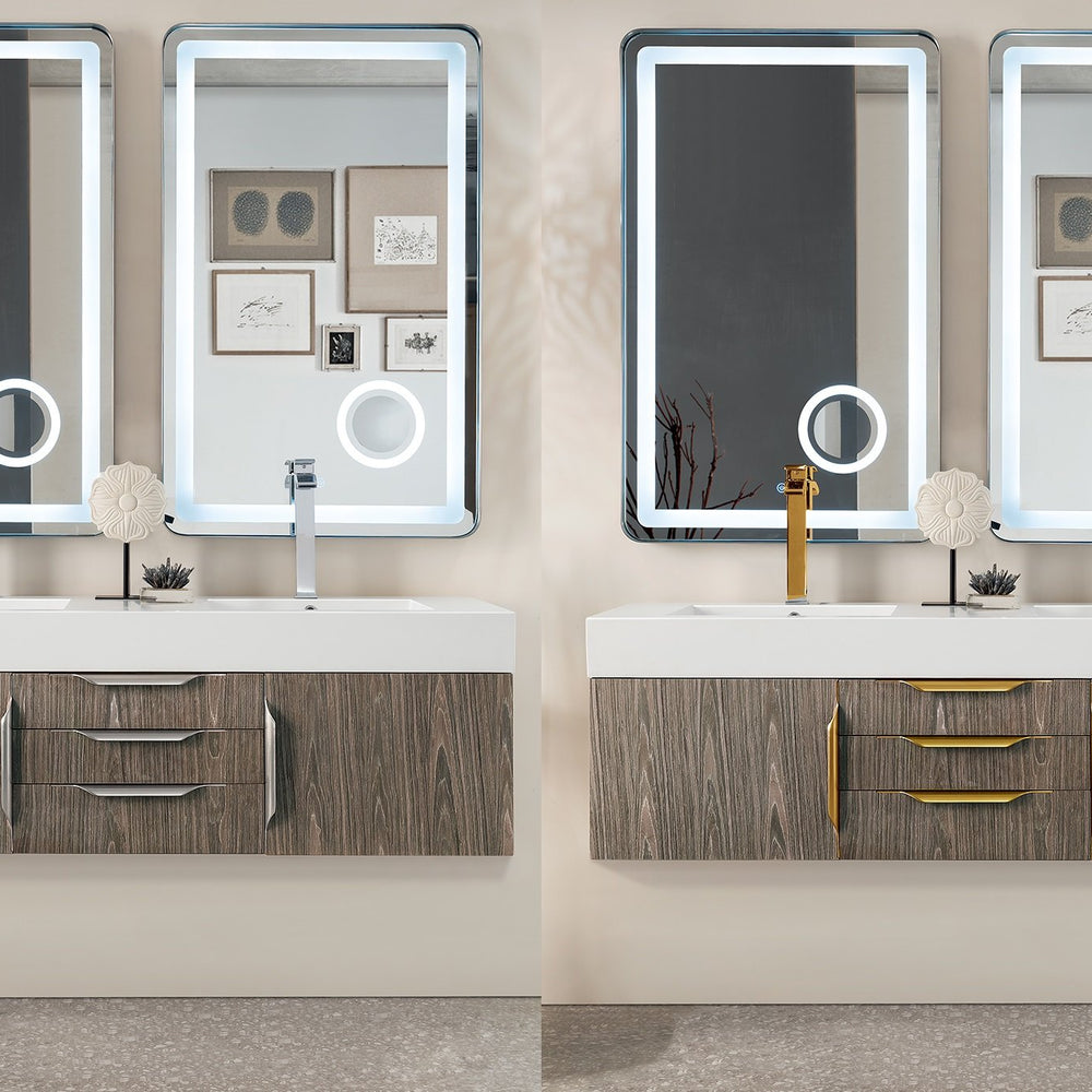 Mercer Island 59 Double Bathroom Vanity, Ash Gray