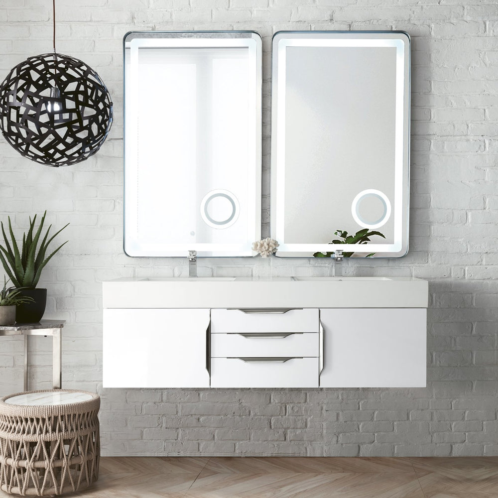 
                  
                    Mercer Island 59" Double Bathroom Vanity, Glossy White Double bathroom Vanity James Martin Vanities 
                  
                