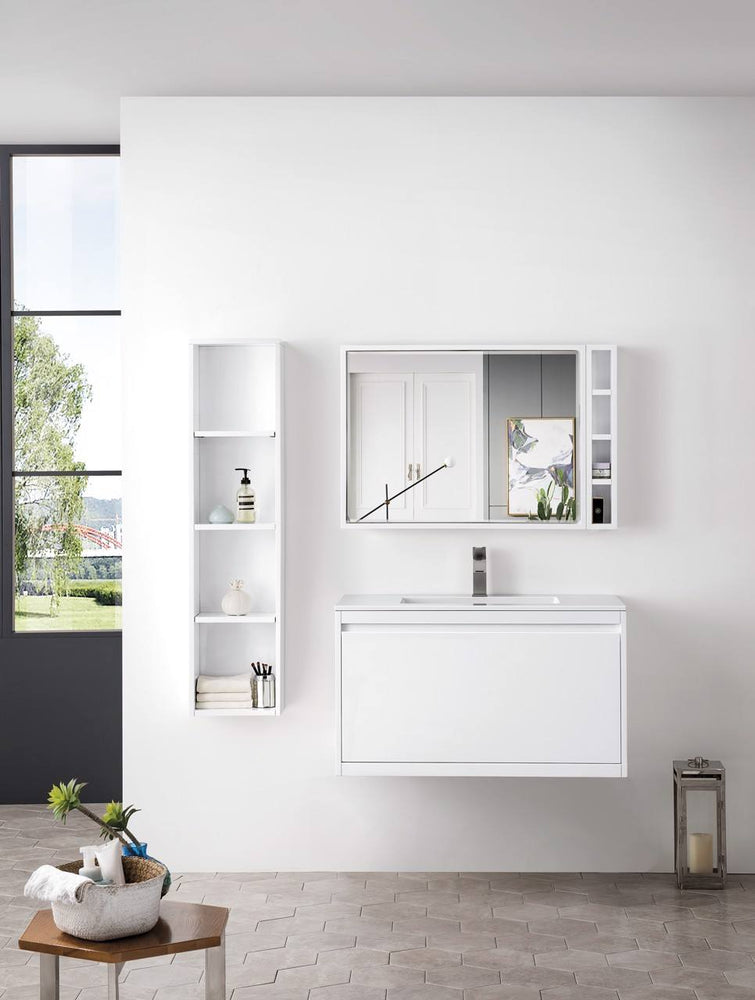 
                  
                    Milan 35.4" Single Vanity Cabinet, Glossy White Single Bathroom Vanity James Martin Vanities 
                  
                