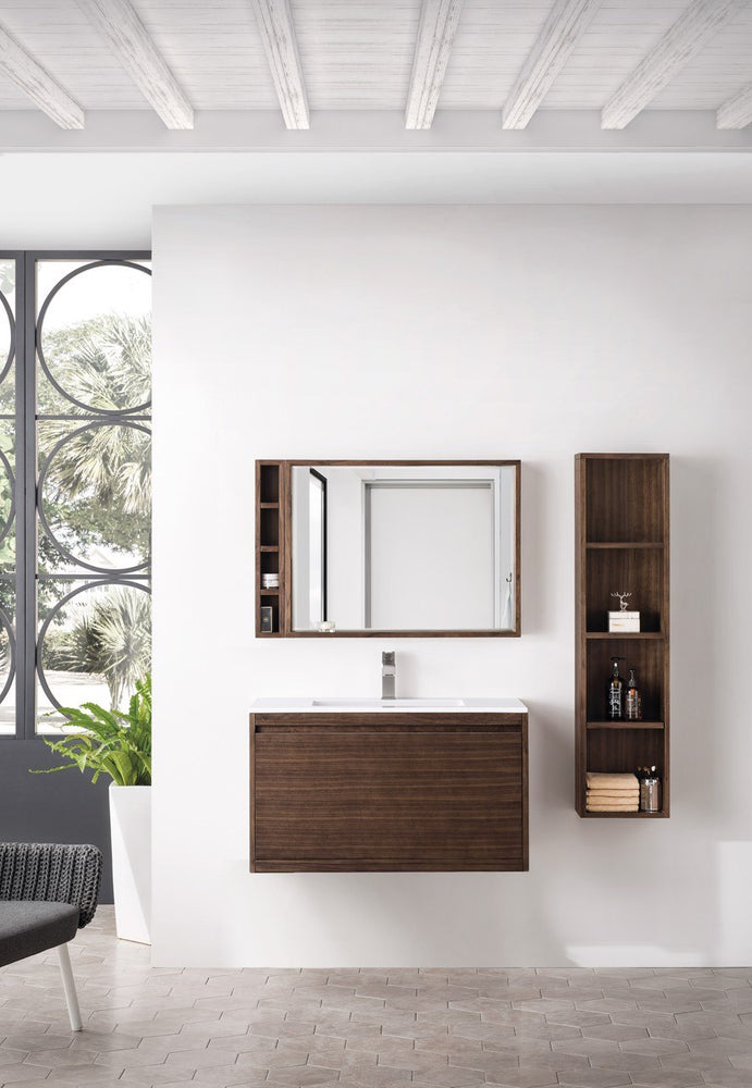 
                  
                    Milan 35.4" Single Vanity Cabinet, Mid Century Walnut Single Bathroom Vanity James Martin Vanities 
                  
                
