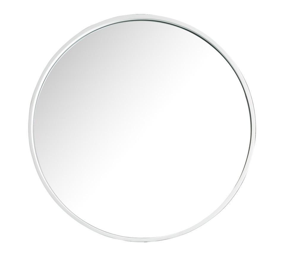 Montreal 28" Round Mirror, Glossy White Mirror James Martin Vanities 