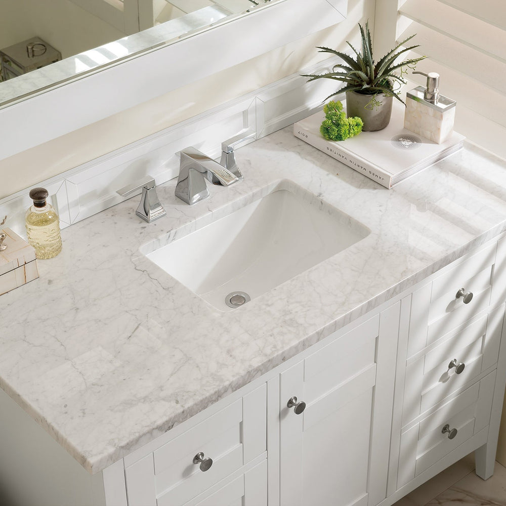 
                  
                    Palisades 48" Single Bathroom Vanity Single Bathroom Vanity James Martin Vanities Bright White Carrara White Marble 
                  
                