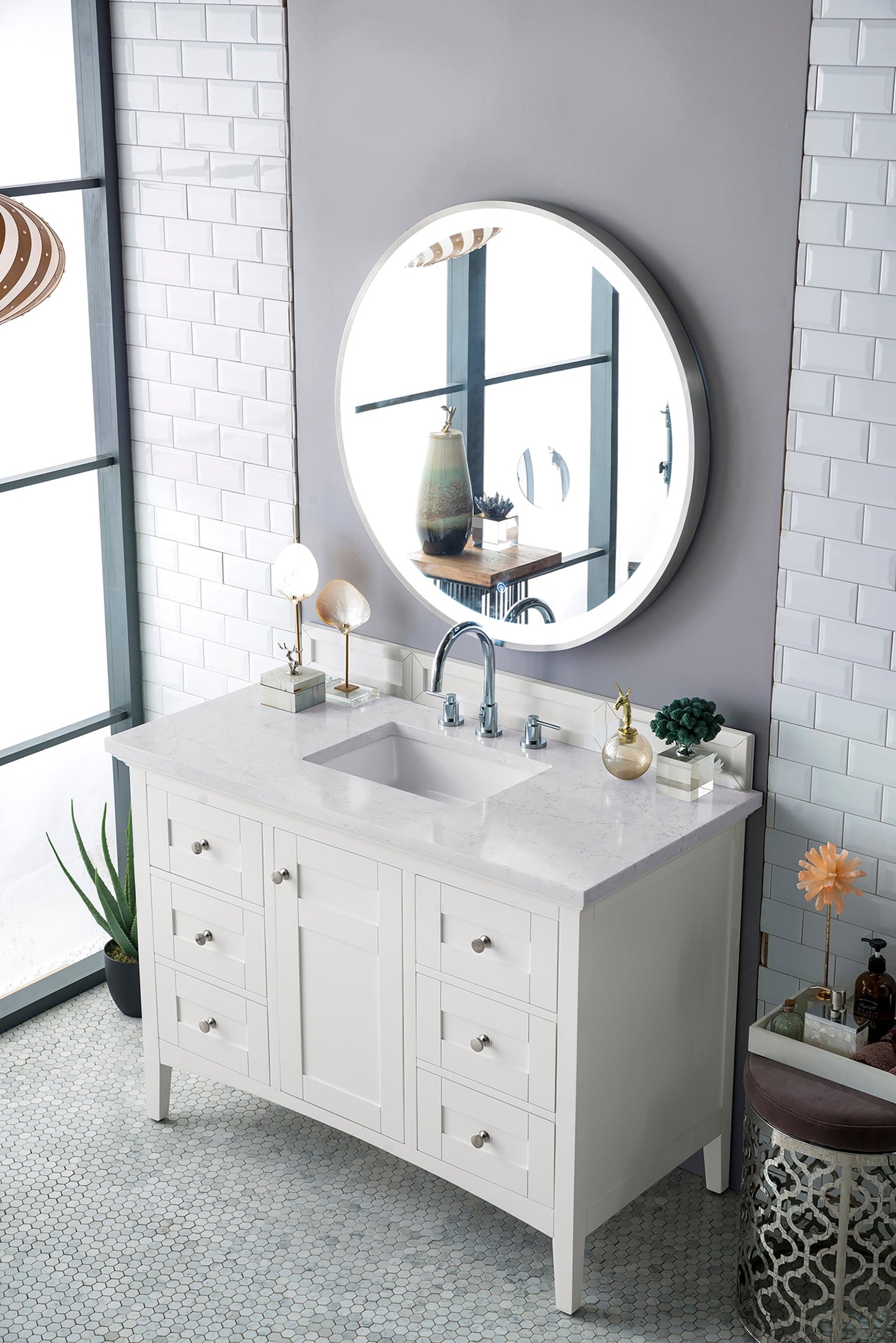 
                  
                    Palisades 48" Single Bathroom Vanity Single Bathroom Vanity James Martin Vanities Bright White Eternal Jasmine Quartz 
                  
                
