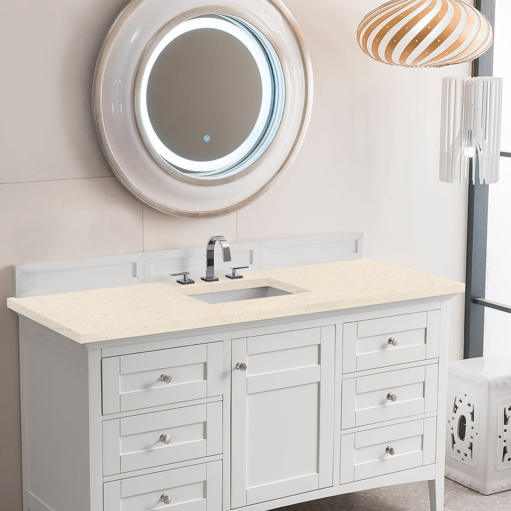 
                  
                    Palisades 60" Single Bathroom Vanity Single Bathroom Vanity James Martin Vanities Bright White Eternal Marfil Quartz 
                  
                