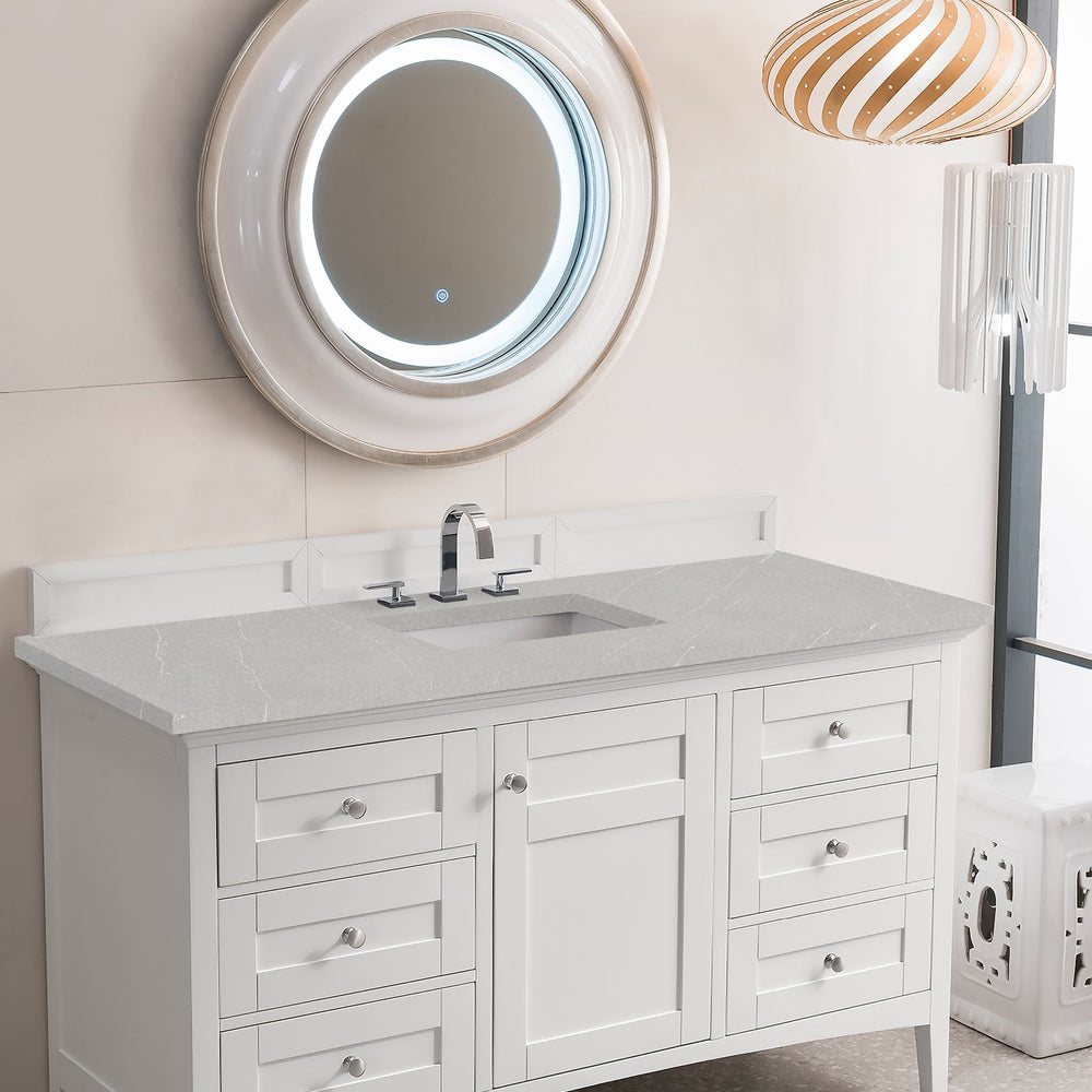 
                  
                    Palisades 60" Single Bathroom Vanity Single Bathroom Vanity James Martin Vanities Bright White Eternal Serena Quartz 
                  
                
