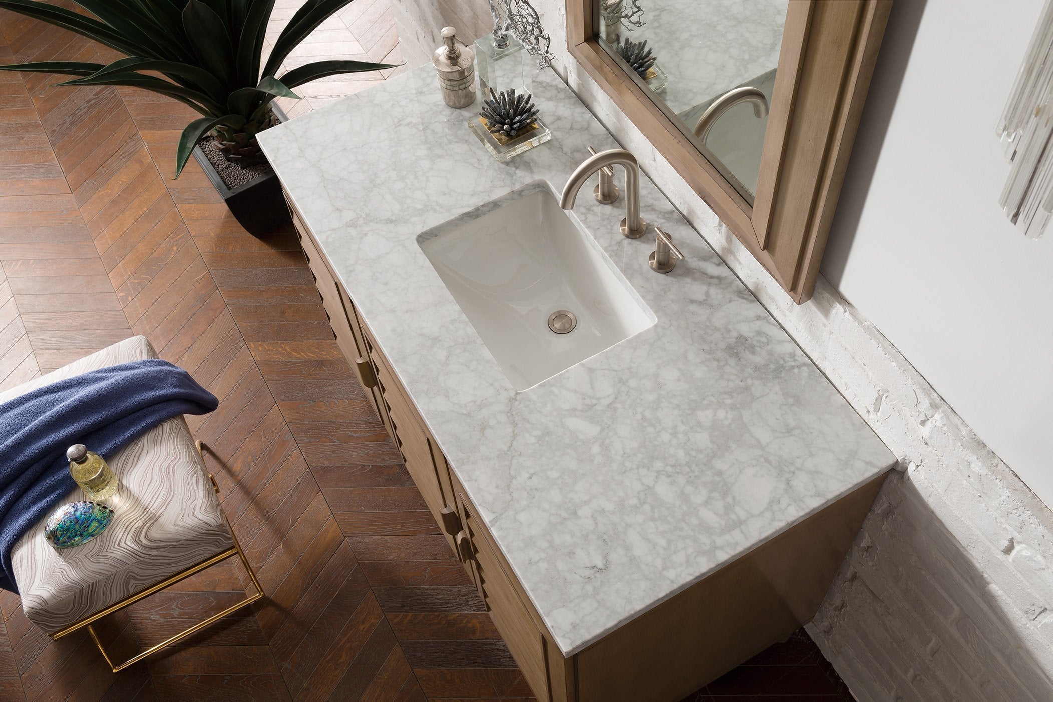 Portland 48 Single Bathroom Vanity in Whitewashed Walnut